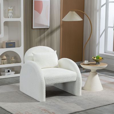 Bergman 1-Seater Fabric Accent Chair - White - With 2-Year Warranty